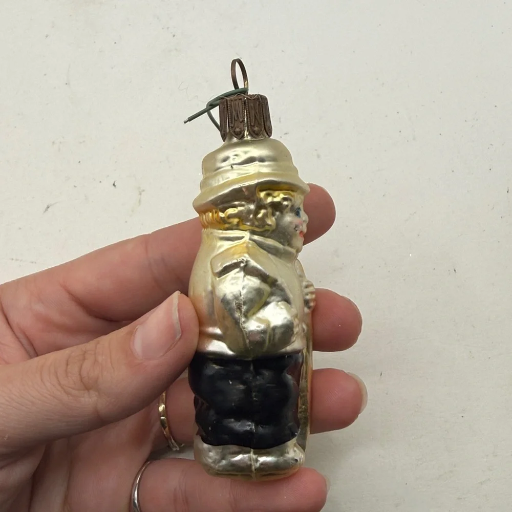 Vintage Chimney Sweep Glass Christmas Ornament Collectible Decor